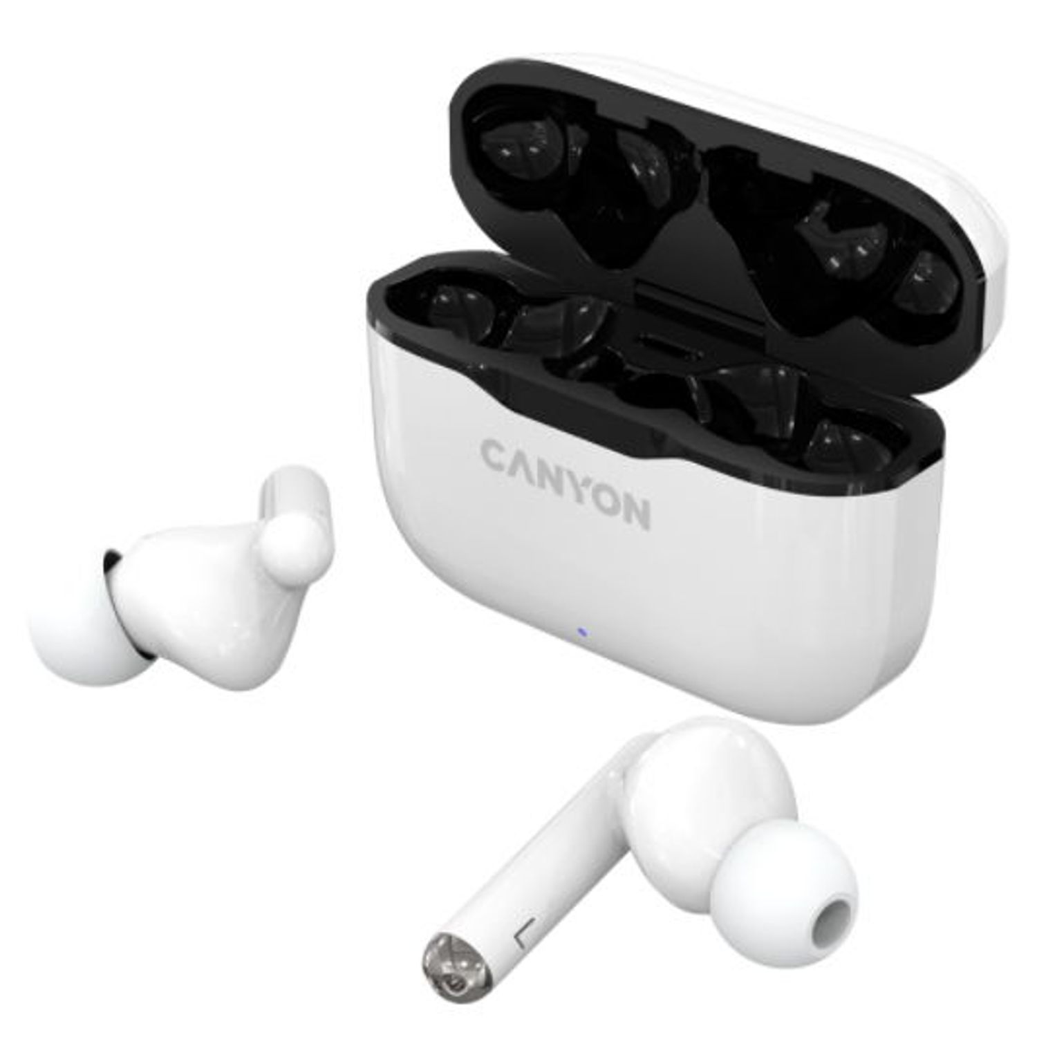 Casti Stereo Canyon CNE-CBTHS3W, Bluetooth, Microfon (Alb) fotografia produsului