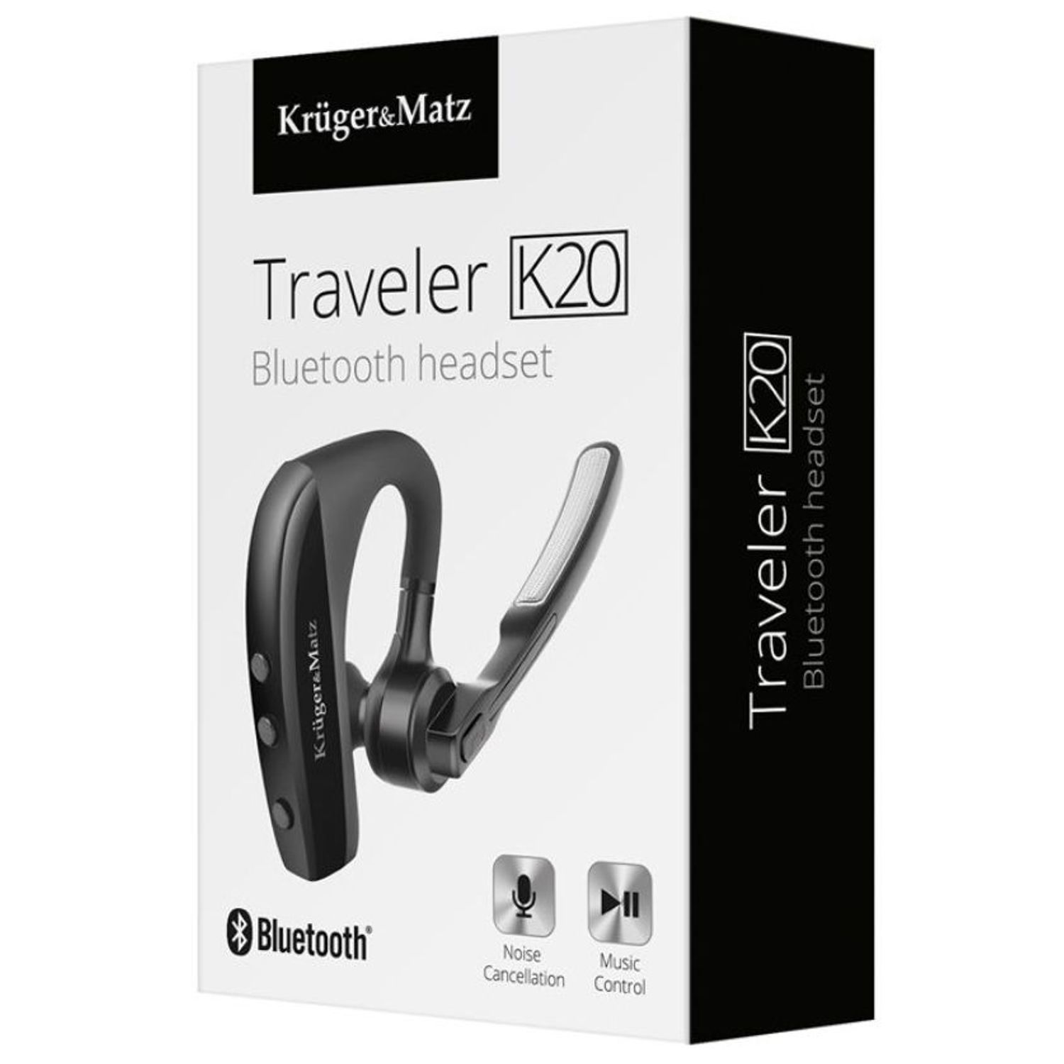 Casca Bluetooth Kruger&Matz Traveler K2, Microfon (Negru) fotografia produsului View 6 L