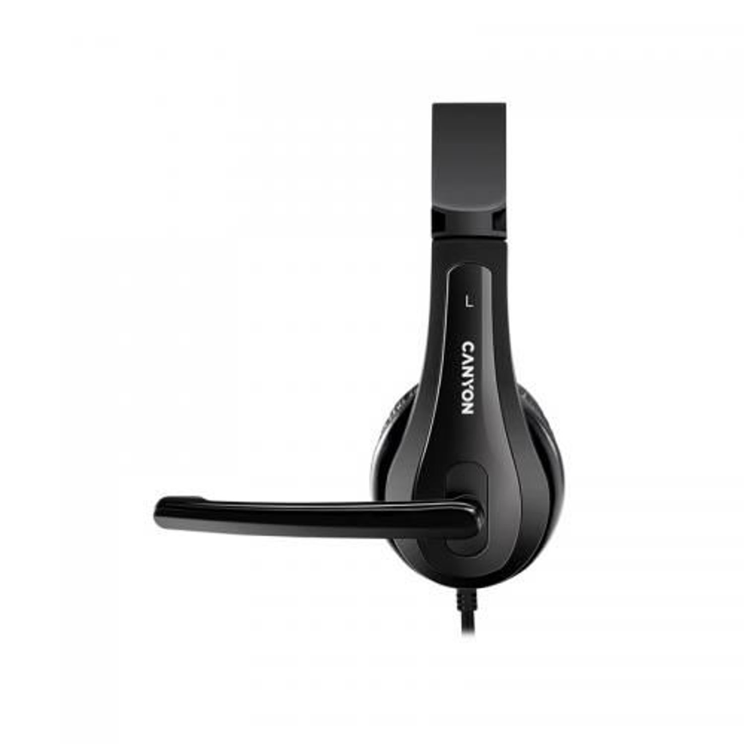 Casti Stereo Canyon CNS-CHSU1B, Microfon, USB (Negru) fotografia produsului View 3 L