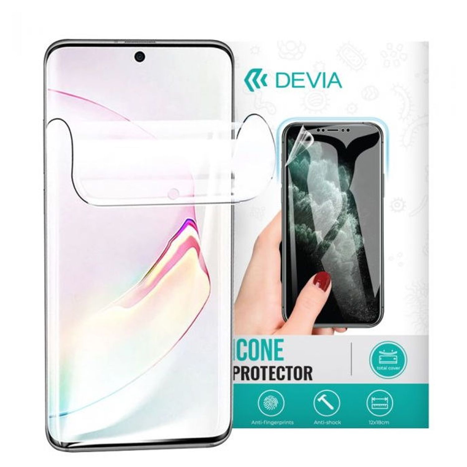 Folie Silicon Devia Antibacterian pentru Google Pixel 7 Pro (Transparent) fotografia produsului