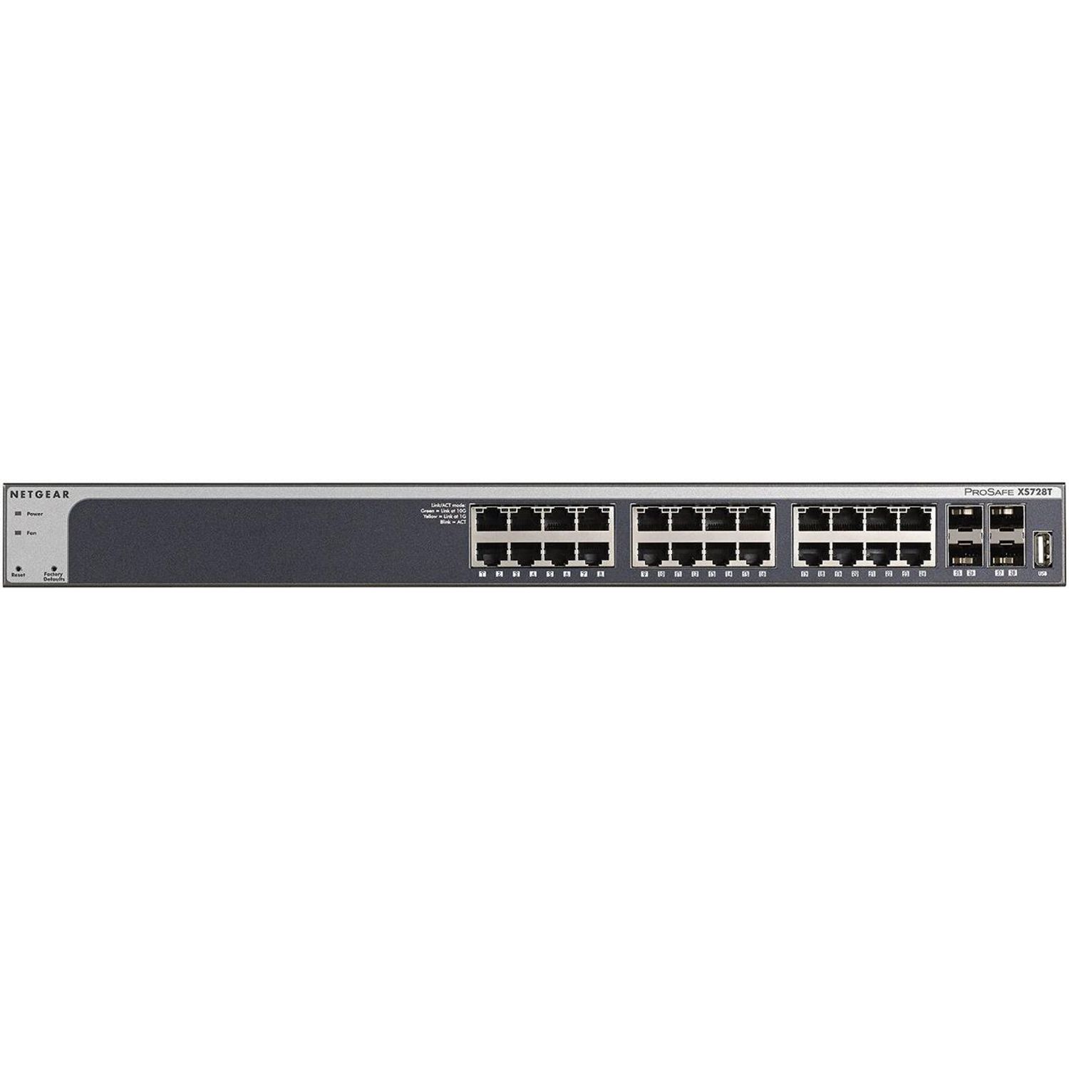Switch Netgear XS728T, Gigabit, 24 porturi, 4 x SFP fotografia produsului View 2 L