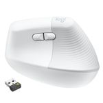 Mouse Wireless Logitech Lift Right Vertical Ergonomic, Bluetooth, 4000 DPI, recomandat pentru mana dreapta (Alb) fotografia produsului View 4 S
