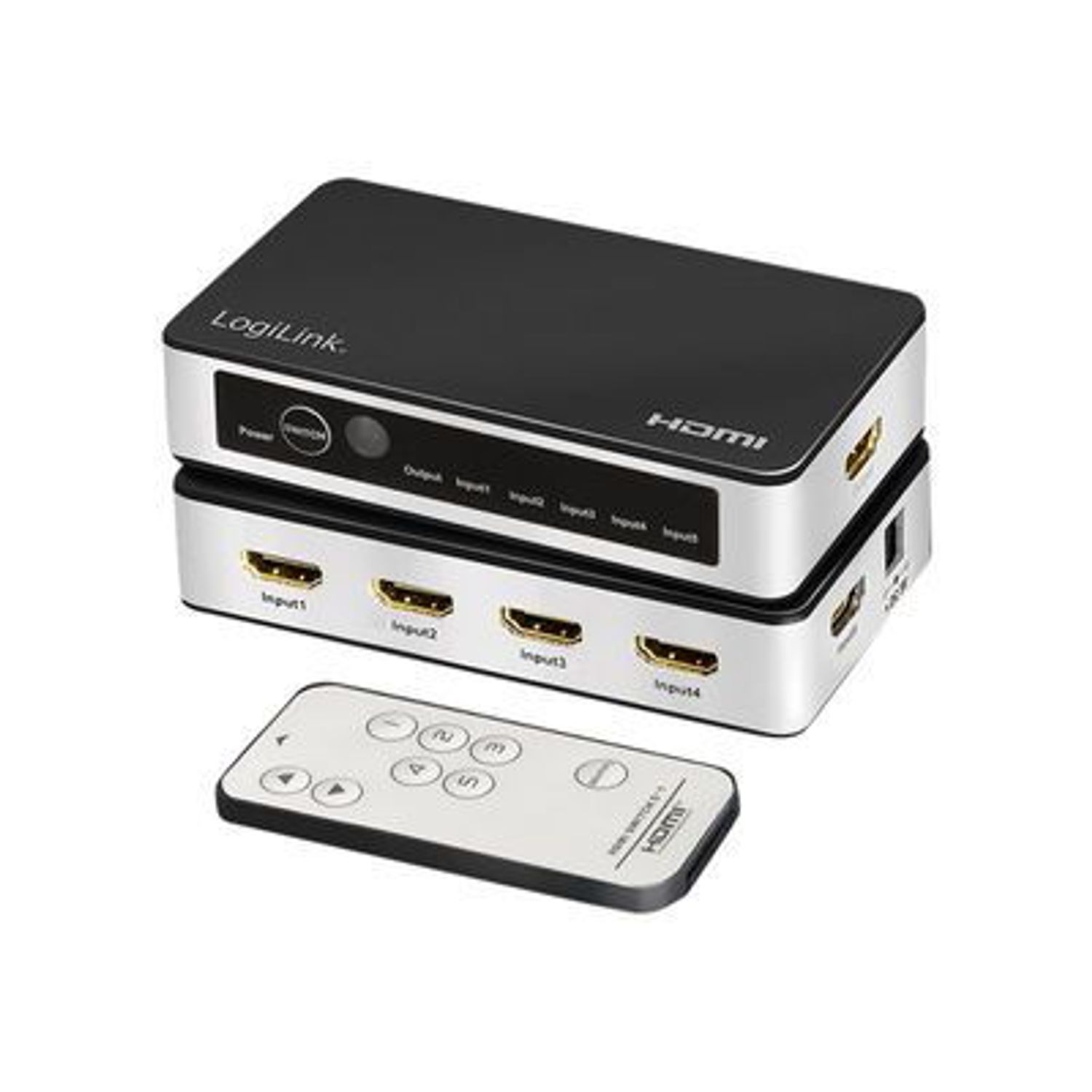 Switch LogiLink HD0048, 5 x HDMI, 4K/60 Hz (Negru) fotografia produsului View 3 L