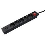 Prelungitor HAMA 137351, 5 prize, 2 x USB, 1.4m (Negru) fotografia produsului