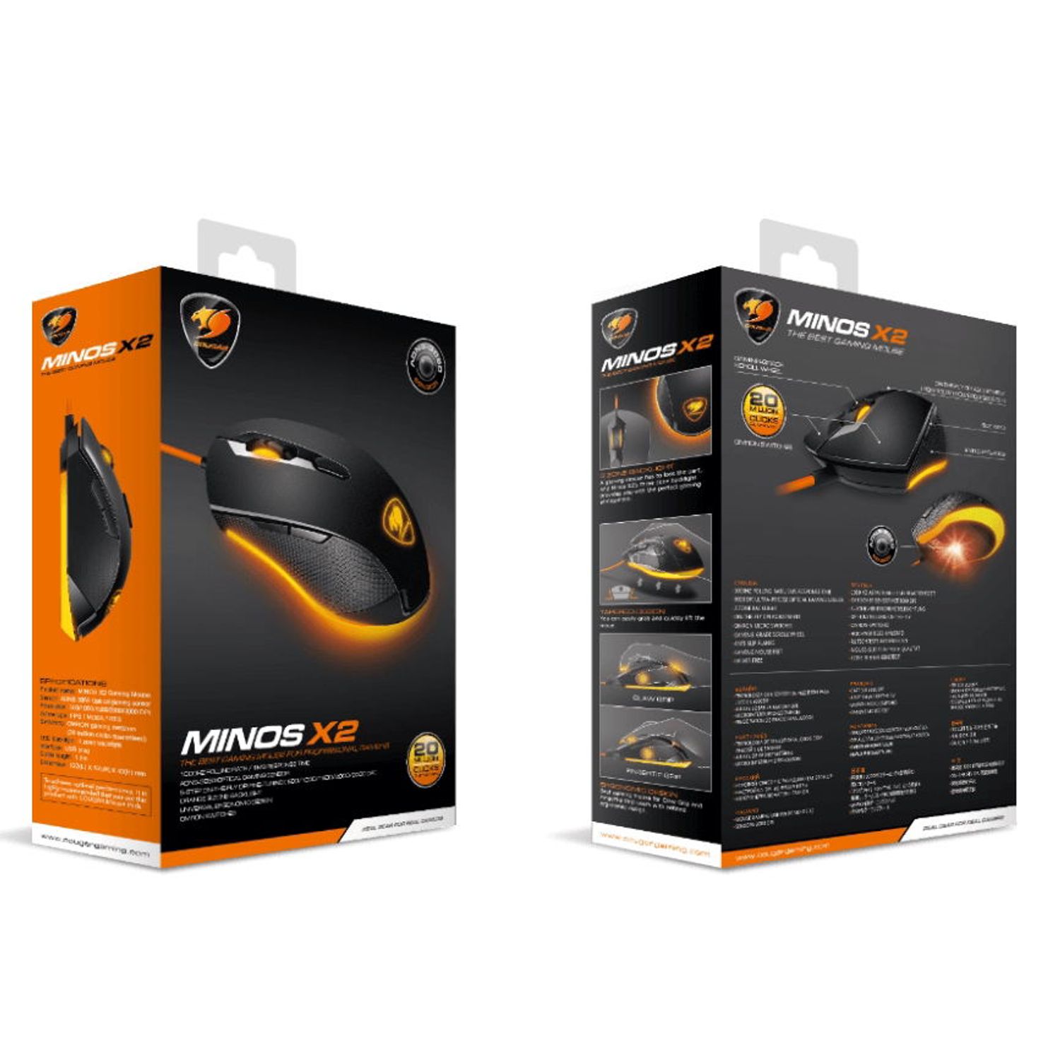 Mouse Gaming Cougar Minos X2, Optic, 3000DPI, USB (Negru) fotografia produsului View 11 L