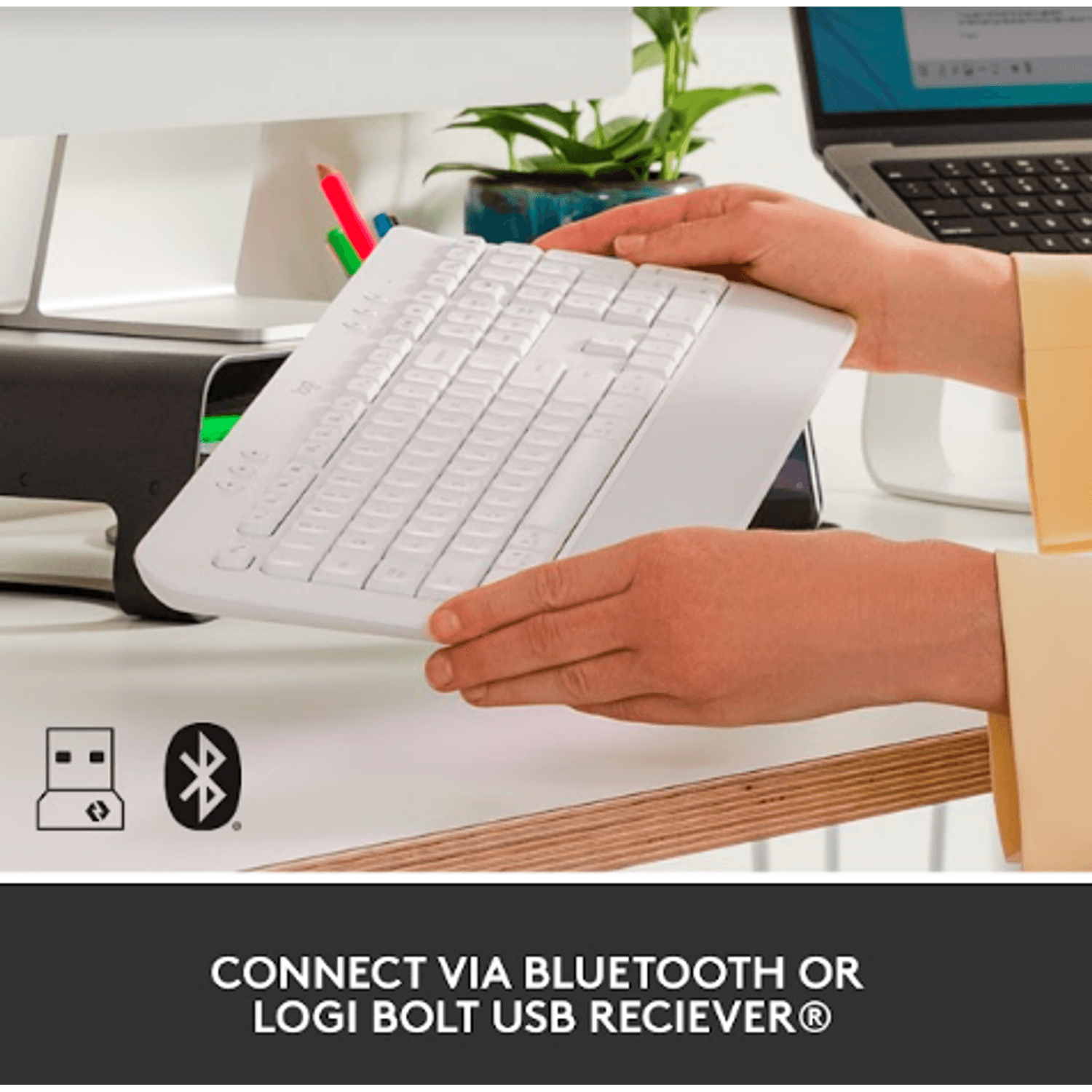 Tastatura Wireless Logitech Signature K650, Bluetooth, US INT (Alb) fotografia produsului View 11 L