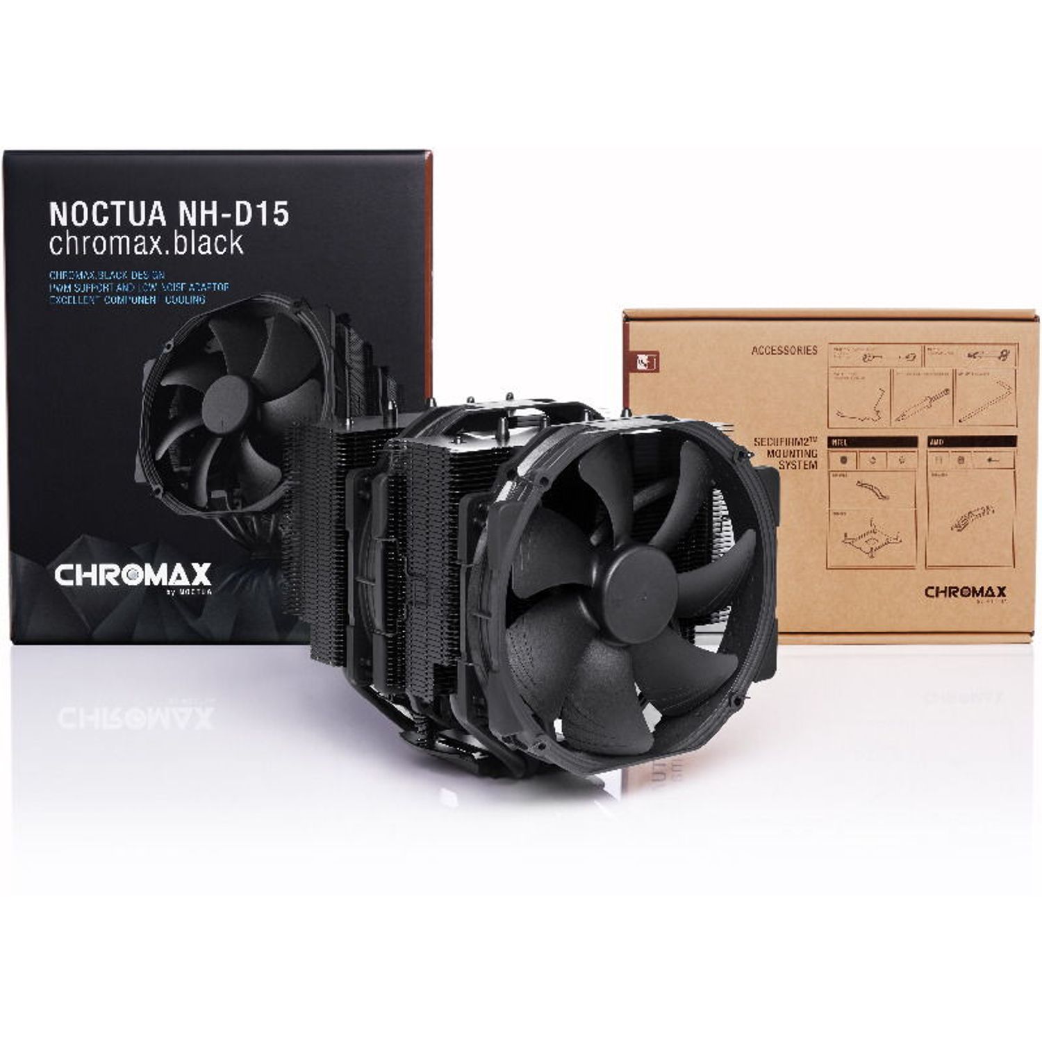 Cooler CPU Noctua NH-D15 Chromax, 2 x 140mm fotografia produsului View 5 L