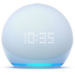 Boxa portabila Amazon Echo Dot 5th Gen, cu ceas, Wi-Fi, Bluetooth, Cu Asistent Personal Alexa (Albastru) fotografia produsului