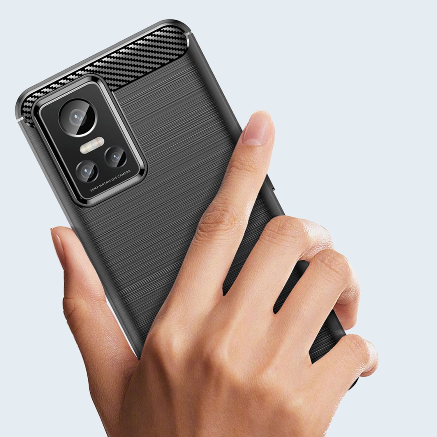 Husa Carbon flexible pentru Realme GT Neo 3 (Negru) fotografia produsului View 5 L