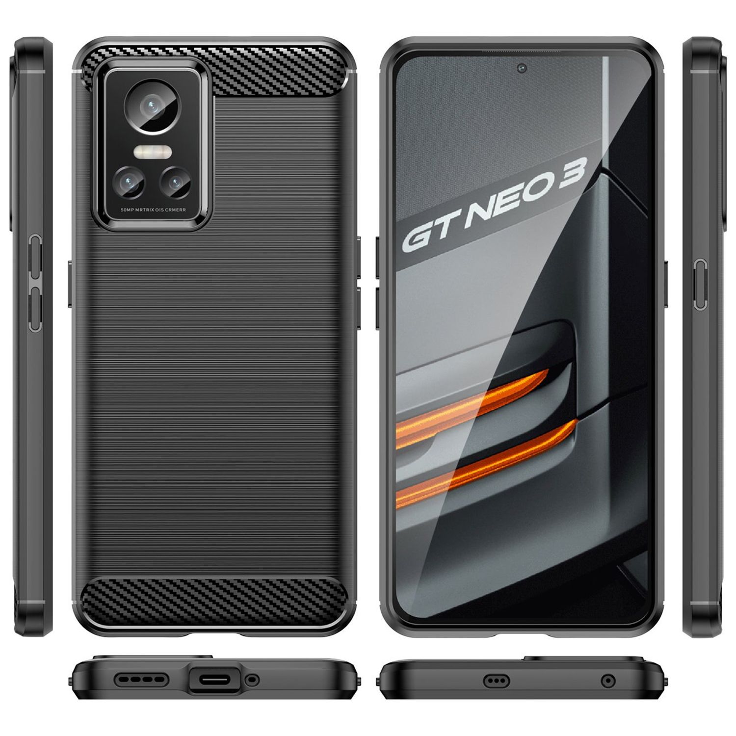 Husa Carbon flexible pentru Realme GT Neo 3 (Negru) fotografia produsului View 2 L