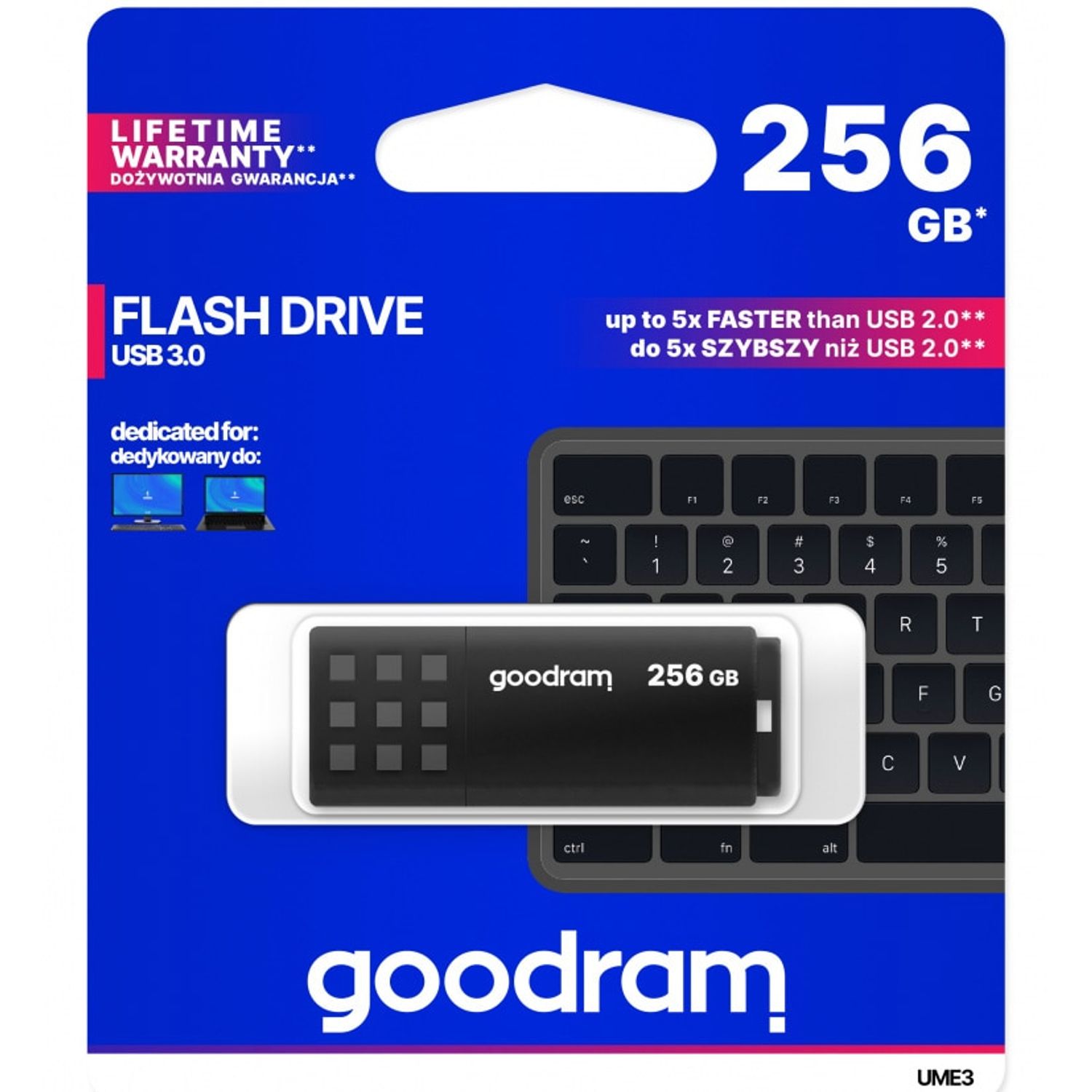 Memorie USB Goodram UME3, 256GB, USB 3.0 fotografia produsului View 2 L
