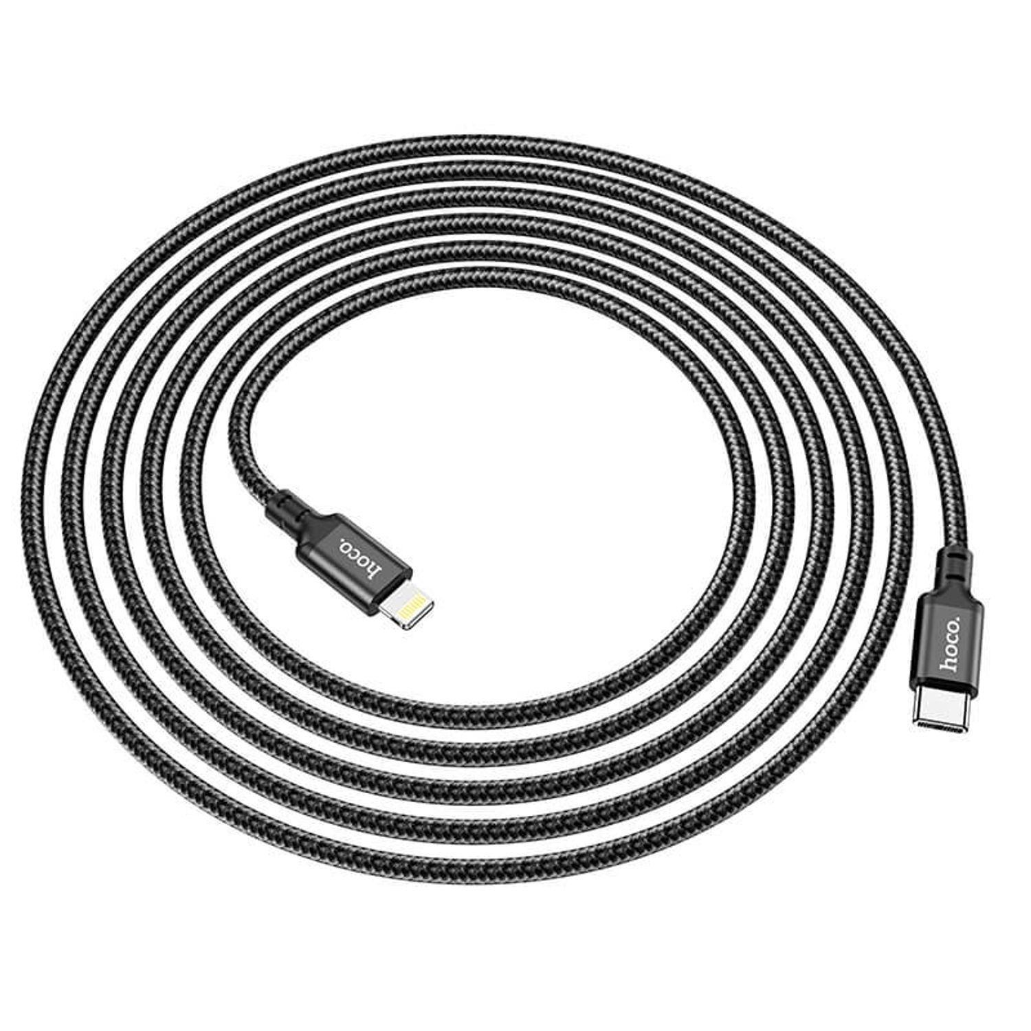 Cablu de date HOCO X14 Double Speed, USB Type C - Lightning, 2 m, PD 20W, Negru fotografia produsului