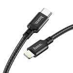 Cablu de date HOCO X14 Double Speed, USB Type C - Lightning, 2 m, PD 20W, Negru fotografia produsului View 2 S