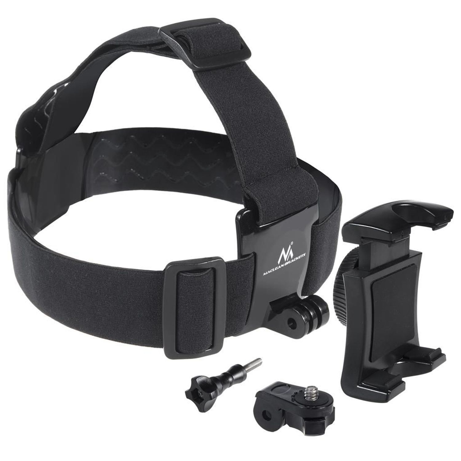 Sistem prindere pe cap Maclean MC-825 pentru telefon, camera video (Negru) fotografia produsului