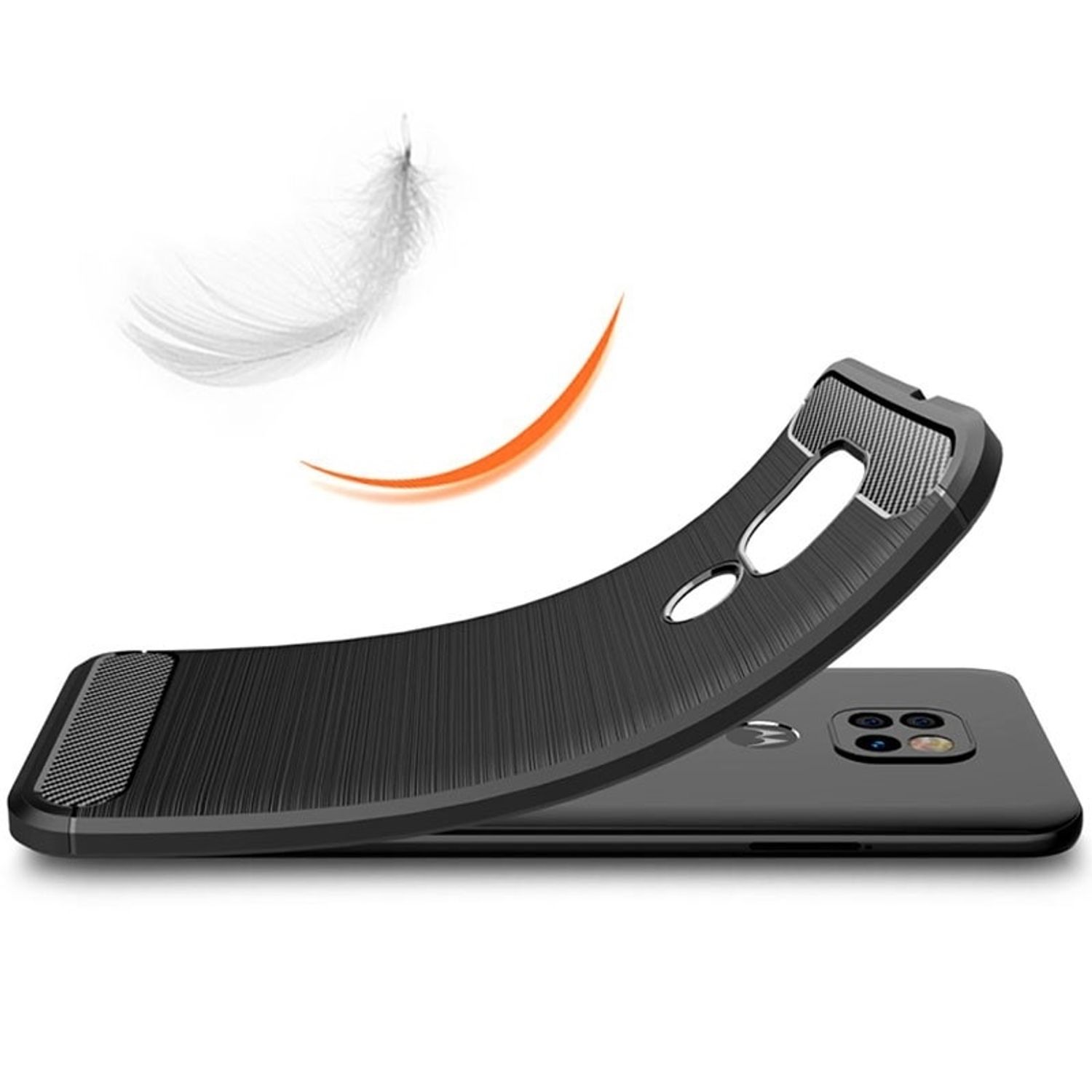 Husa Flexibila Antisoc Carbon pentru Motorola Moto G9 Play / E7 Plus (Negru) fotografia produsului View 8 L