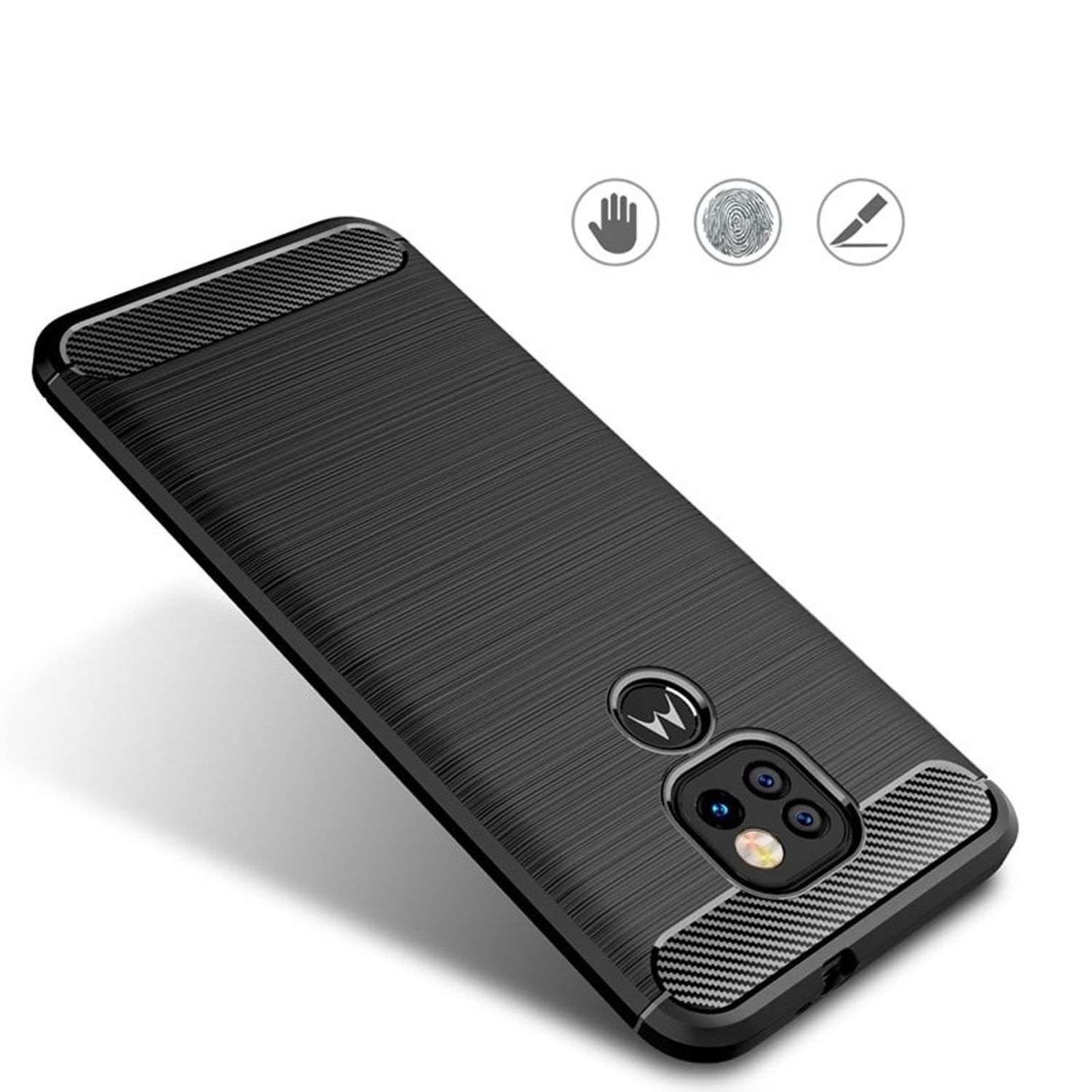 Husa Flexibila Antisoc Carbon pentru Motorola Moto G9 Play / E7 Plus (Negru) fotografia produsului View 12 L