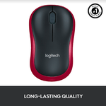 Mouse Optic Wireless Logitech M185, USB, 1000 DPI (Rosu) fotografia produsului View 5 S