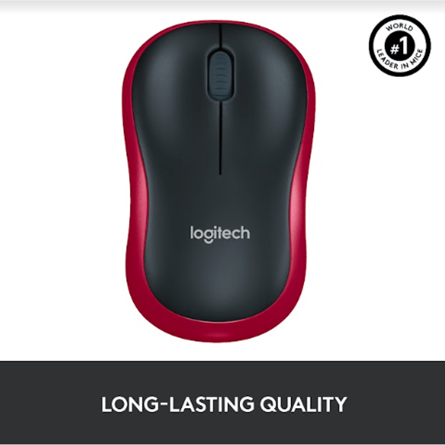 Mouse Optic Wireless Logitech M185, USB, 1000 DPI (Rosu) fotografia produsului View 5 L