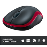 Mouse Optic Wireless Logitech M185, USB, 1000 DPI (Rosu) fotografia produsului View 2 S