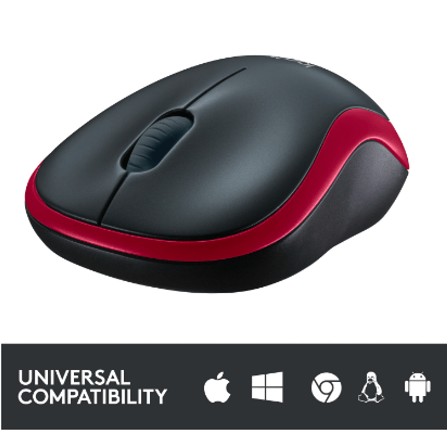 Mouse Optic Wireless Logitech M185, USB, 1000 DPI (Rosu) fotografia produsului View 2 L