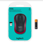 Mouse Optic Wireless Logitech M185, USB, 1000 DPI (Rosu) fotografia produsului View 7 S