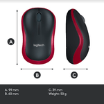 Mouse Optic Wireless Logitech M185, USB, 1000 DPI (Rosu) fotografia produsului View 9 S