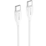 Cablu de date BLUE Power B1BX19, USB Type-C - USB Type-C, 1m, 3 A (Alb) fotografia produsului