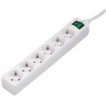 Prelungitor HAMA 121915, 6 prize Schuko, 3m (Alb) fotografia produsului