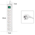 Prelungitor HAMA 121915, 6 prize Schuko, 3m (Alb) fotografia produsului View 2 S