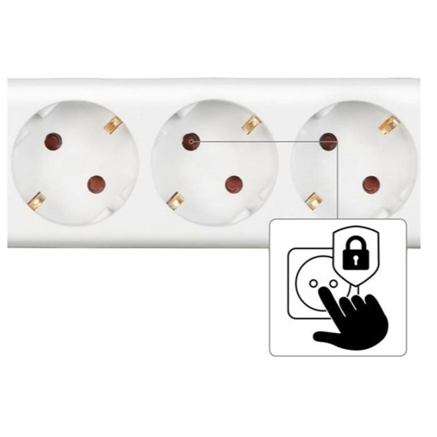 Prelungitor HAMA 121915, 6 prize Schuko, 3m (Alb) fotografia produsului View 5 L