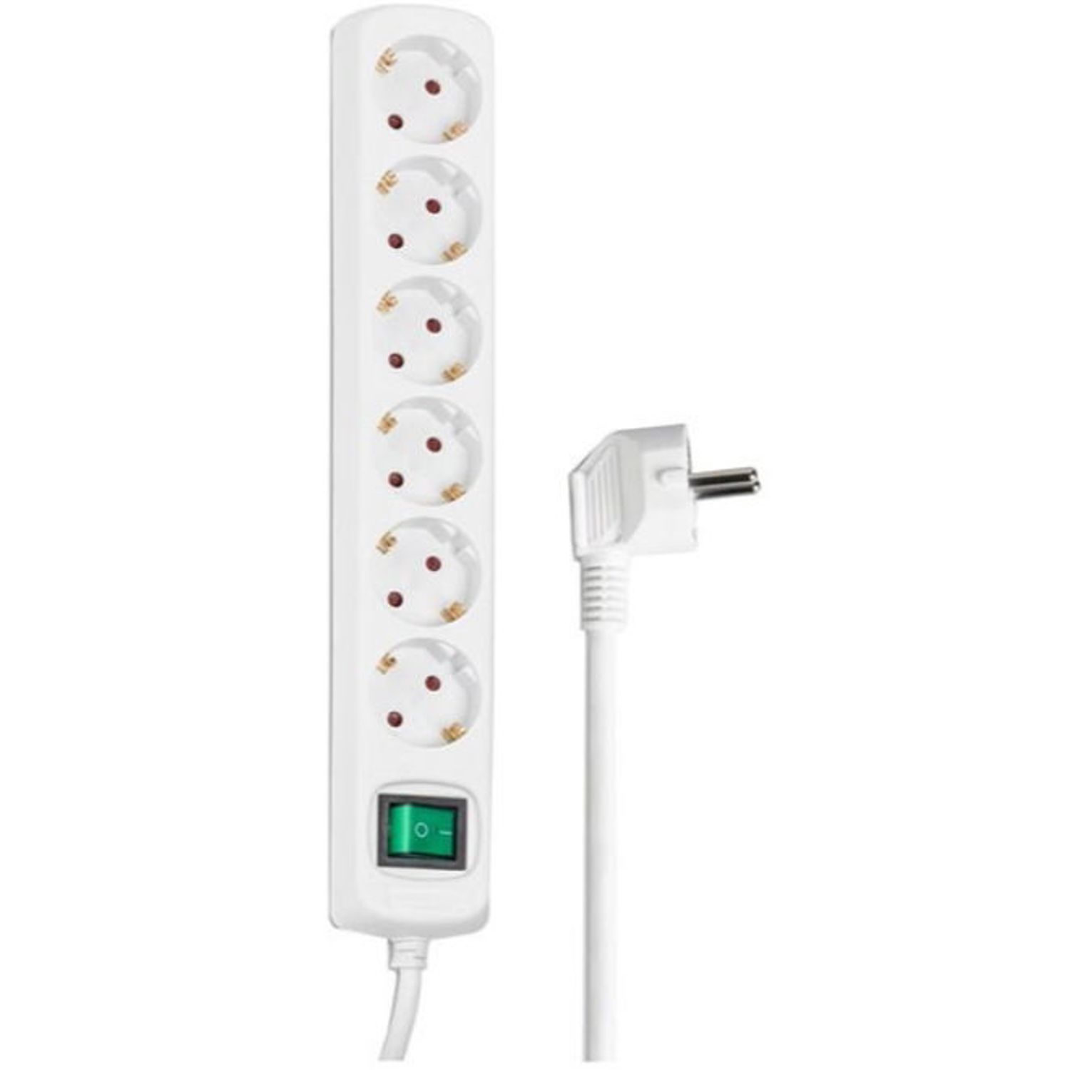 Prelungitor HAMA 121915, 6 prize Schuko, 3m (Alb) fotografia produsului View 3 L