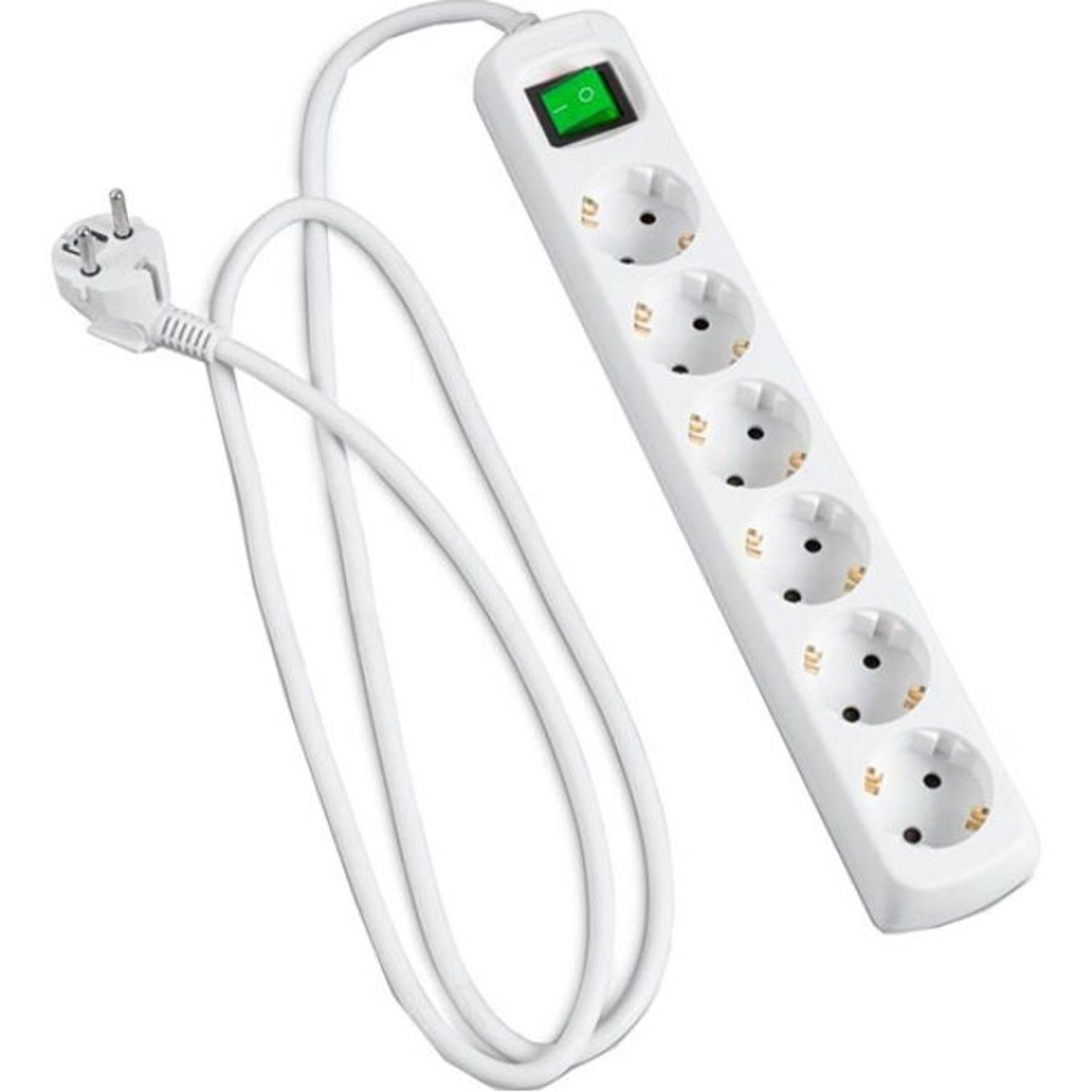 Prelungitor HAMA 121915, 6 prize Schuko, 3m (Alb) fotografia produsului View 4 L