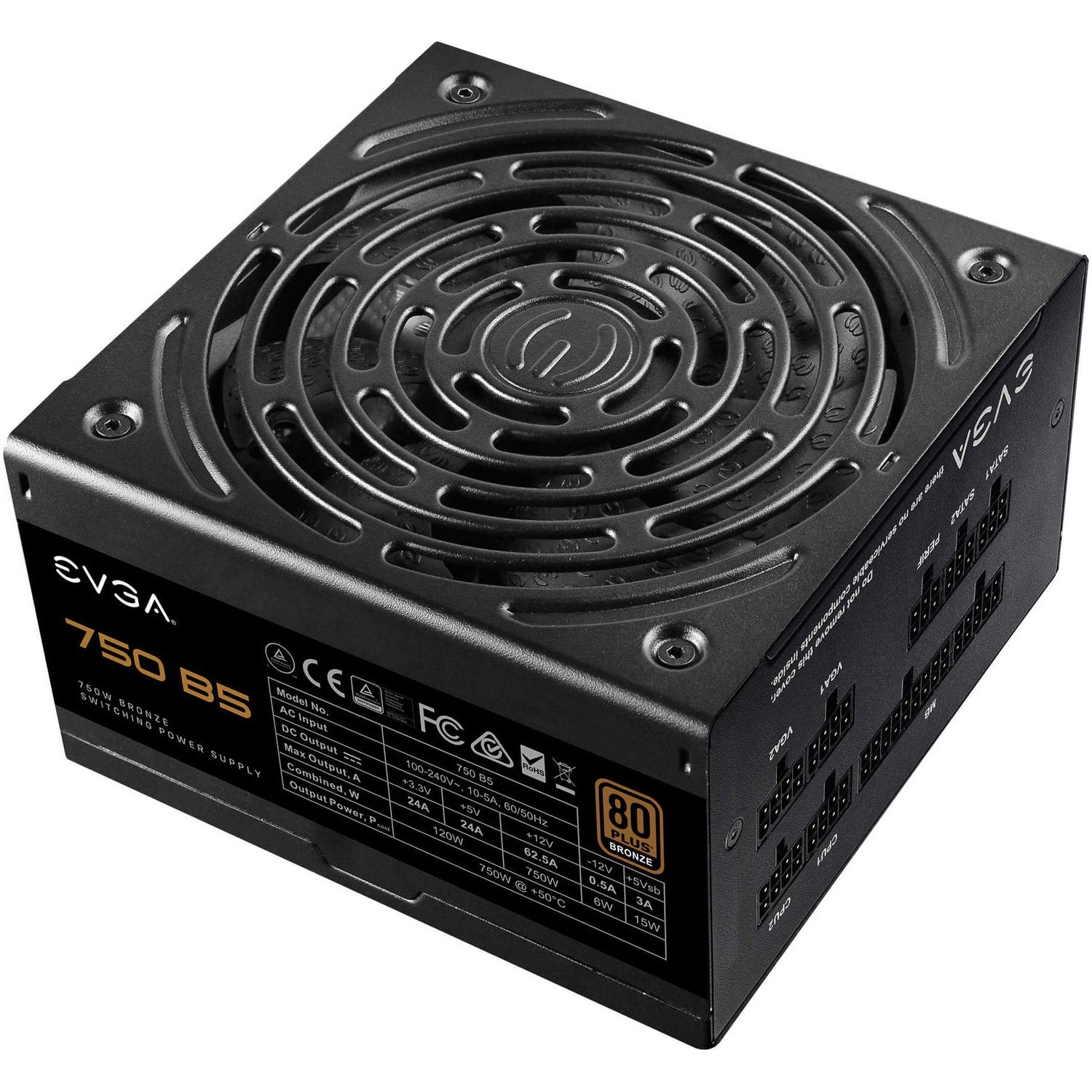 Sursa EVGA 750 B5, 80 PLUS&reg; Bronze, 750W, Fully Modular fotografia produsului View 2 L