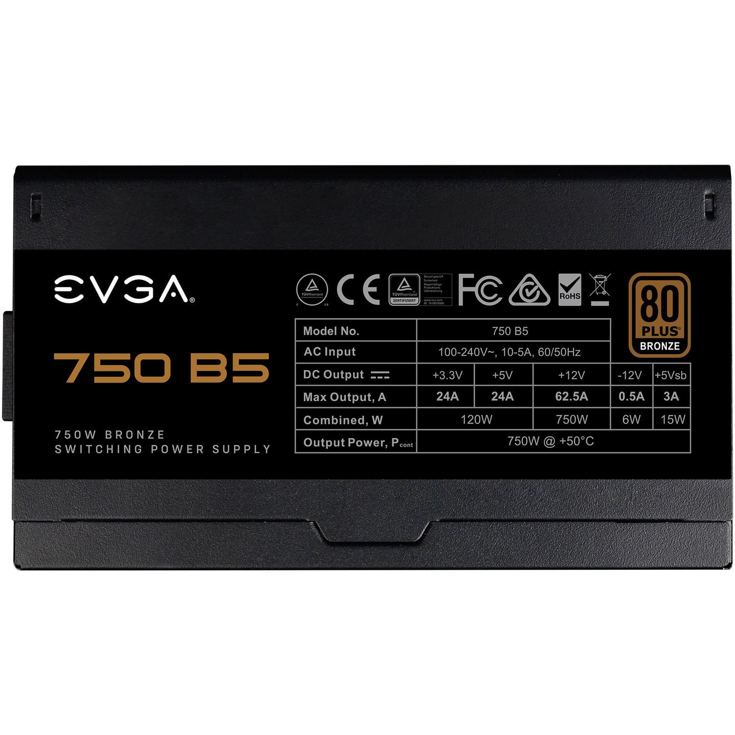Sursa EVGA 750 B5, 80 PLUS&reg; Bronze, 750W, Fully Modular fotografia produsului View 4 L