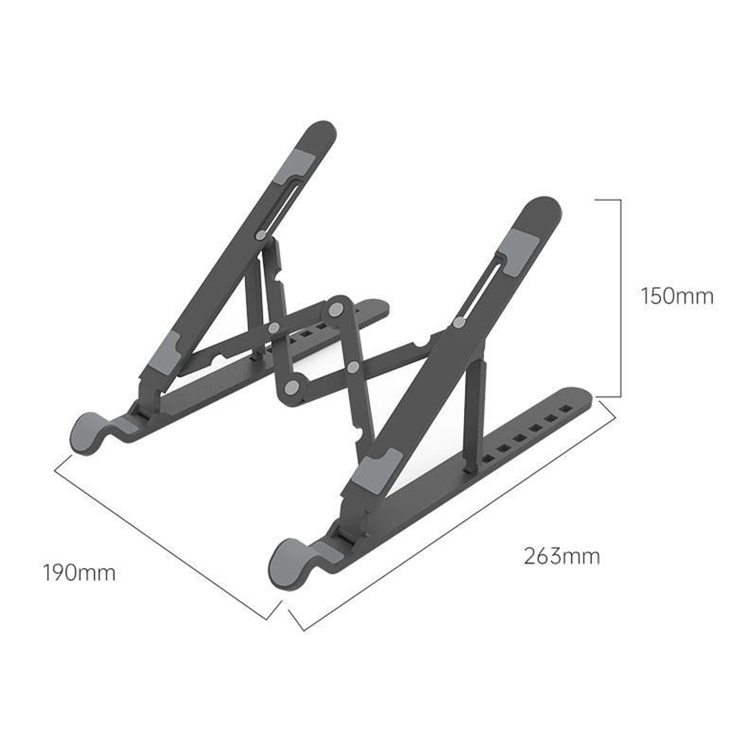 Stand laptop din aluminiu Orico PFB-A24, pliabil, Negru fotografia produsului View 5 L
