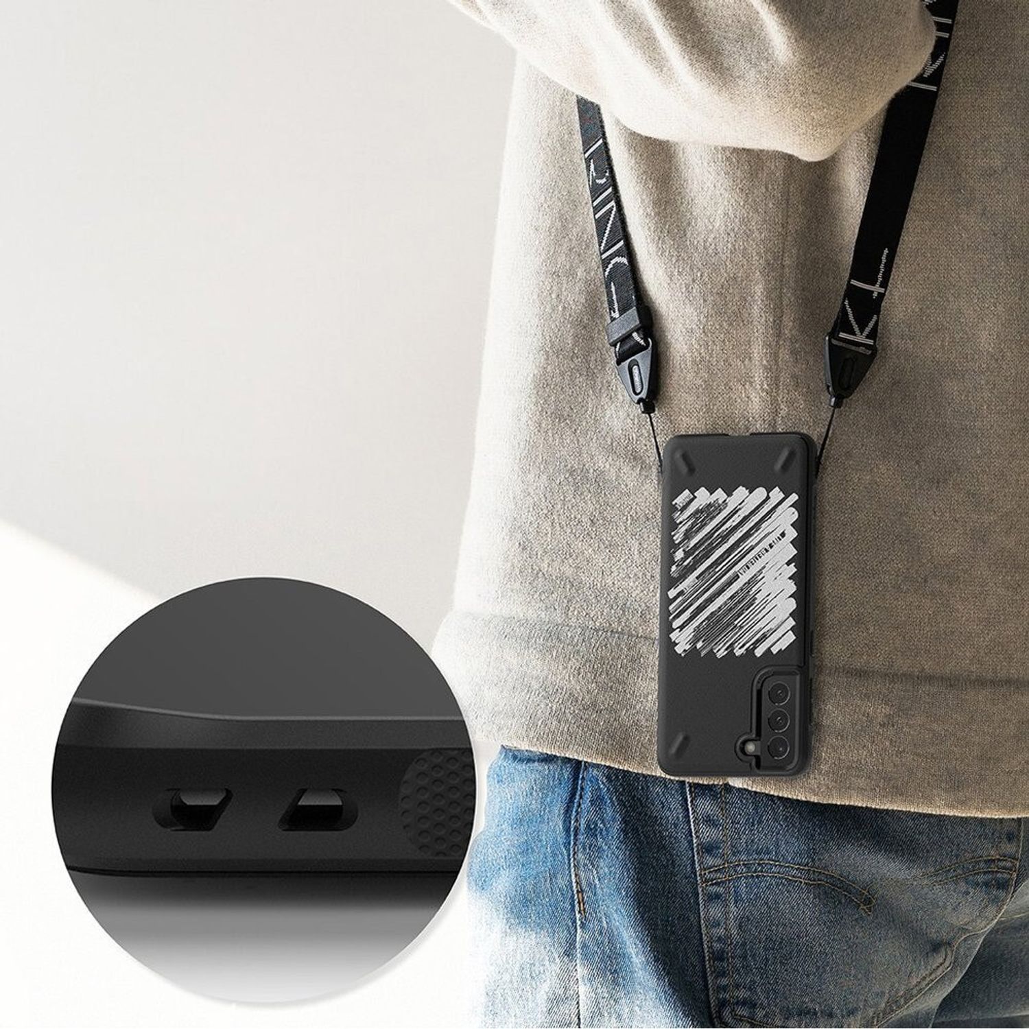 Husa Ringke Onyx Design X Compatibila Cu Samsung Galaxy S21 Plus, Negru fotografia produsului View 8 L