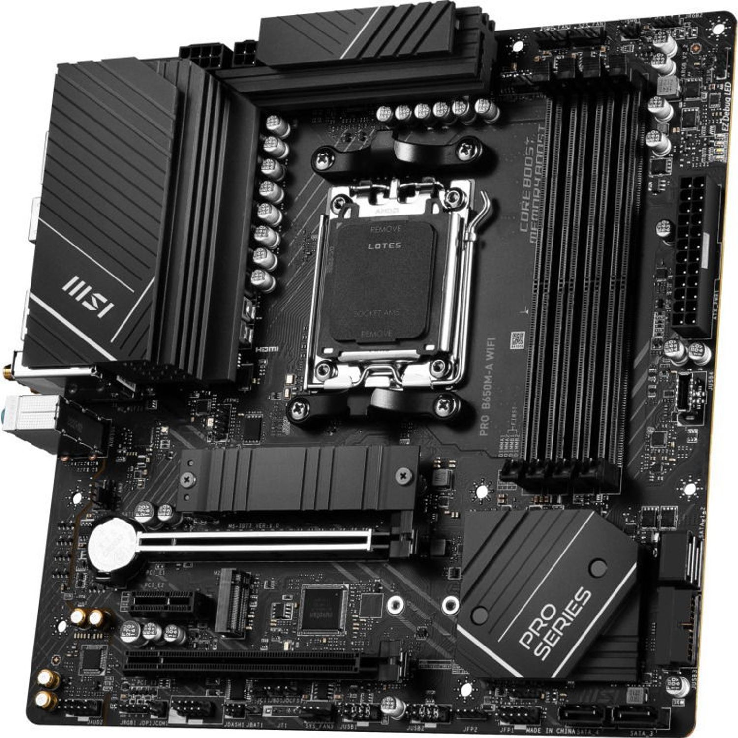 Placa de baza MSI PRO B650M-A WIFI, AM5, AMD B650, mATX fotografia produsului