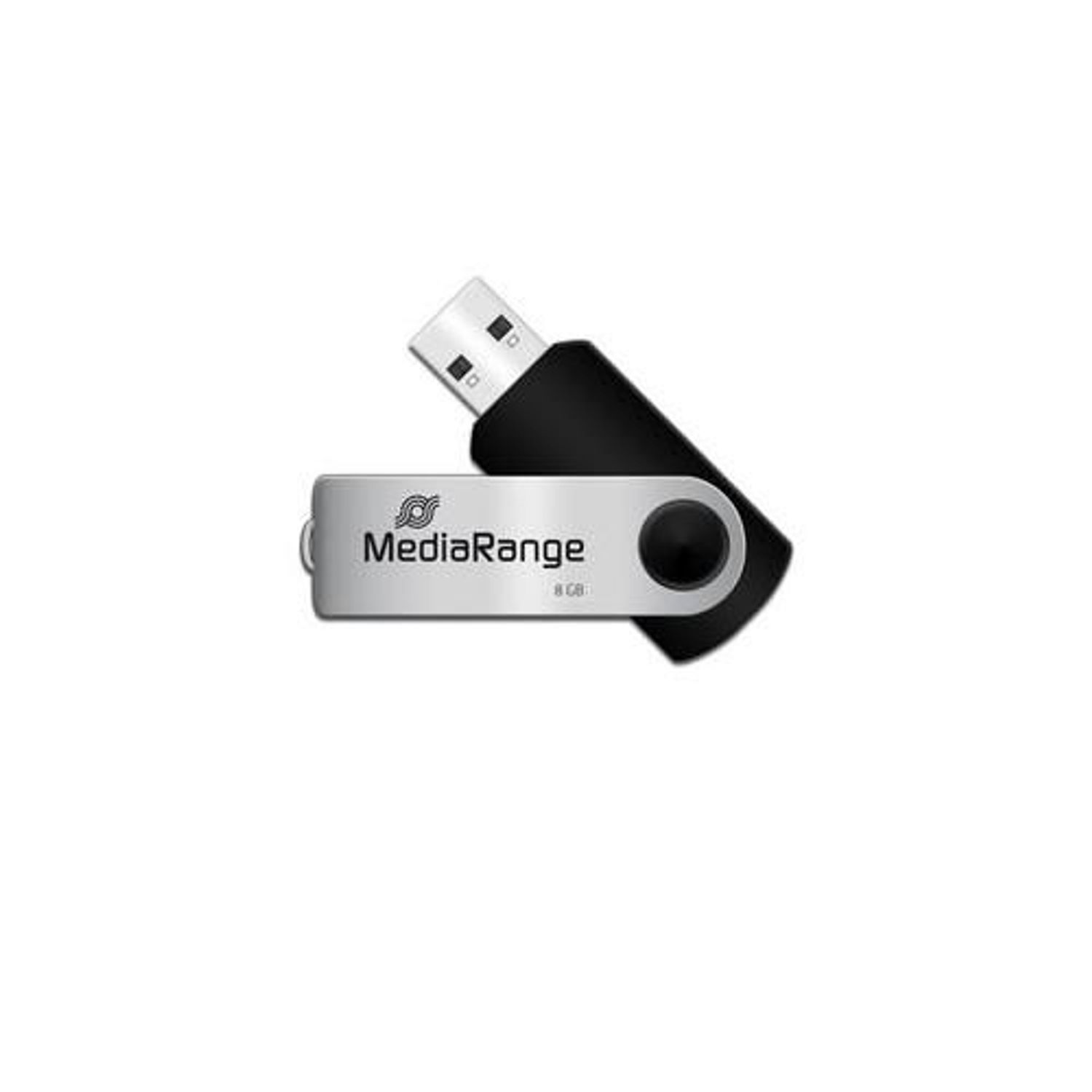 Stick USB MediaRange MR908, 8GB, USB 2.0 (Argintiu/Negru) fotografia produsului