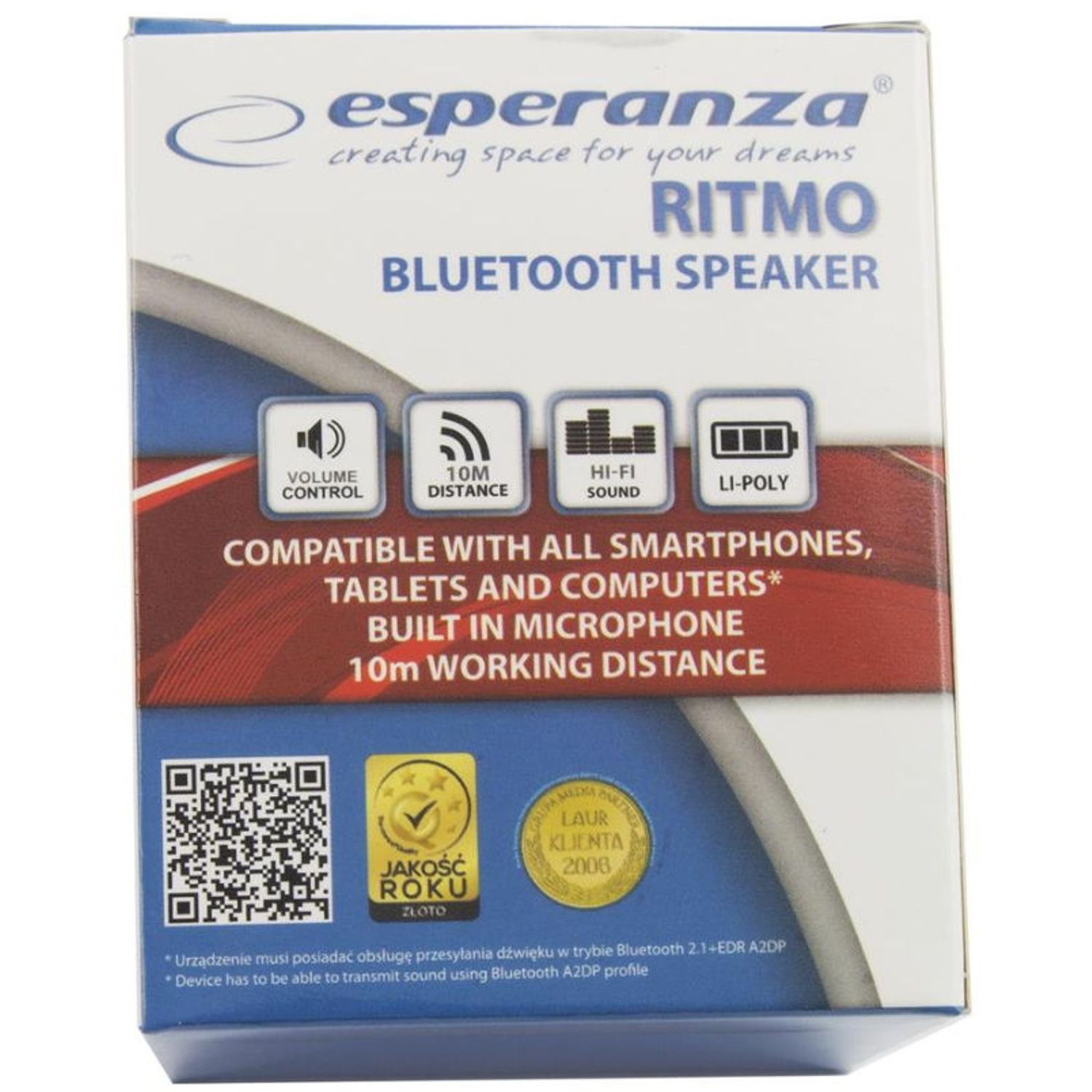 Boxa Portabila ESPERANZA RITMO EP115C, Bluetooth (Rosu) fotografia produsului View 2 L