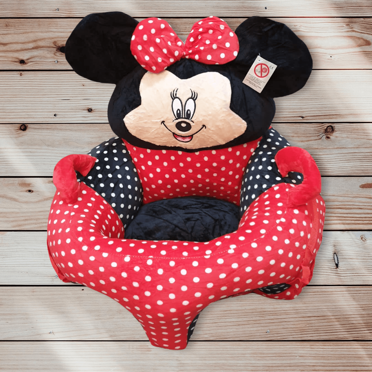 Fotoliu bebe cu spatar - Minnie Mouse 3D, rosu, din plus fotografia produsului View 2 L