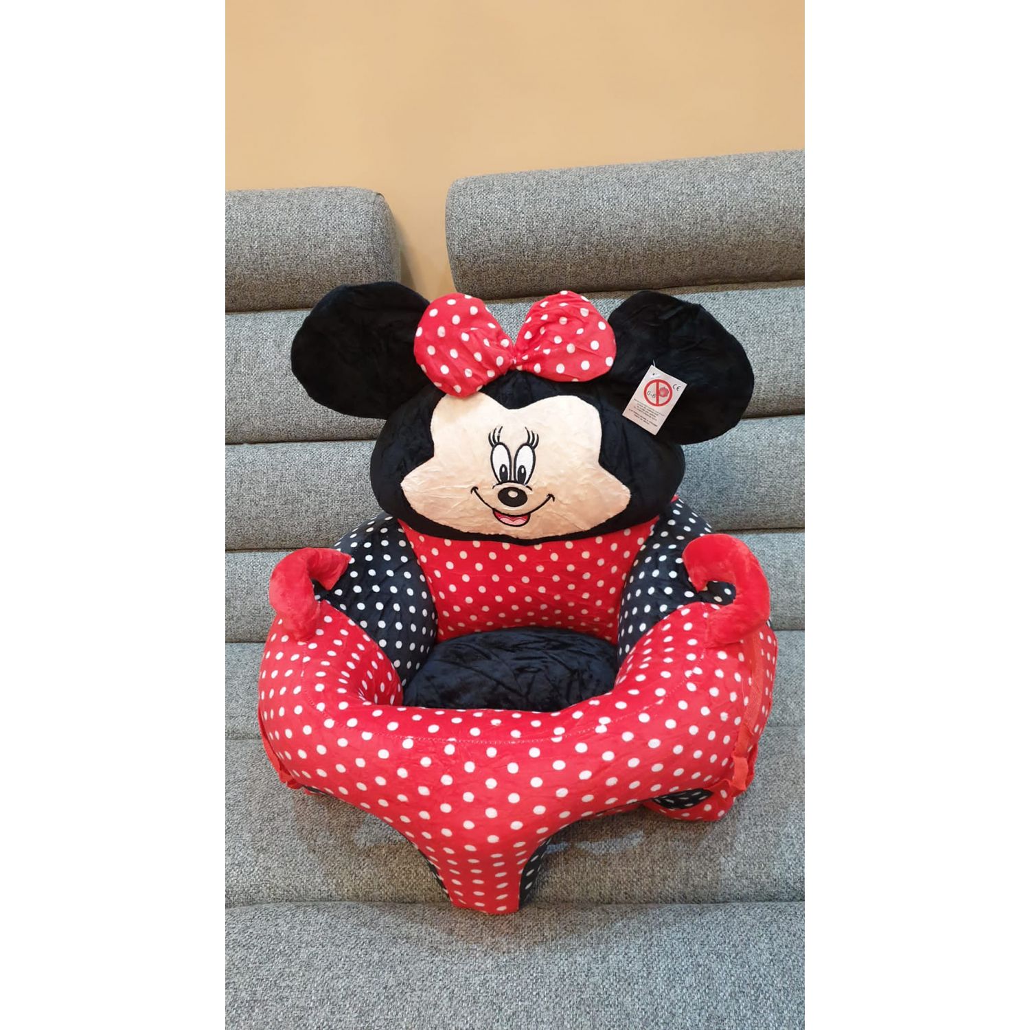 Fotoliu bebe cu spatar - Minnie Mouse 3D, rosu, din plus fotografia produsului View 6 L