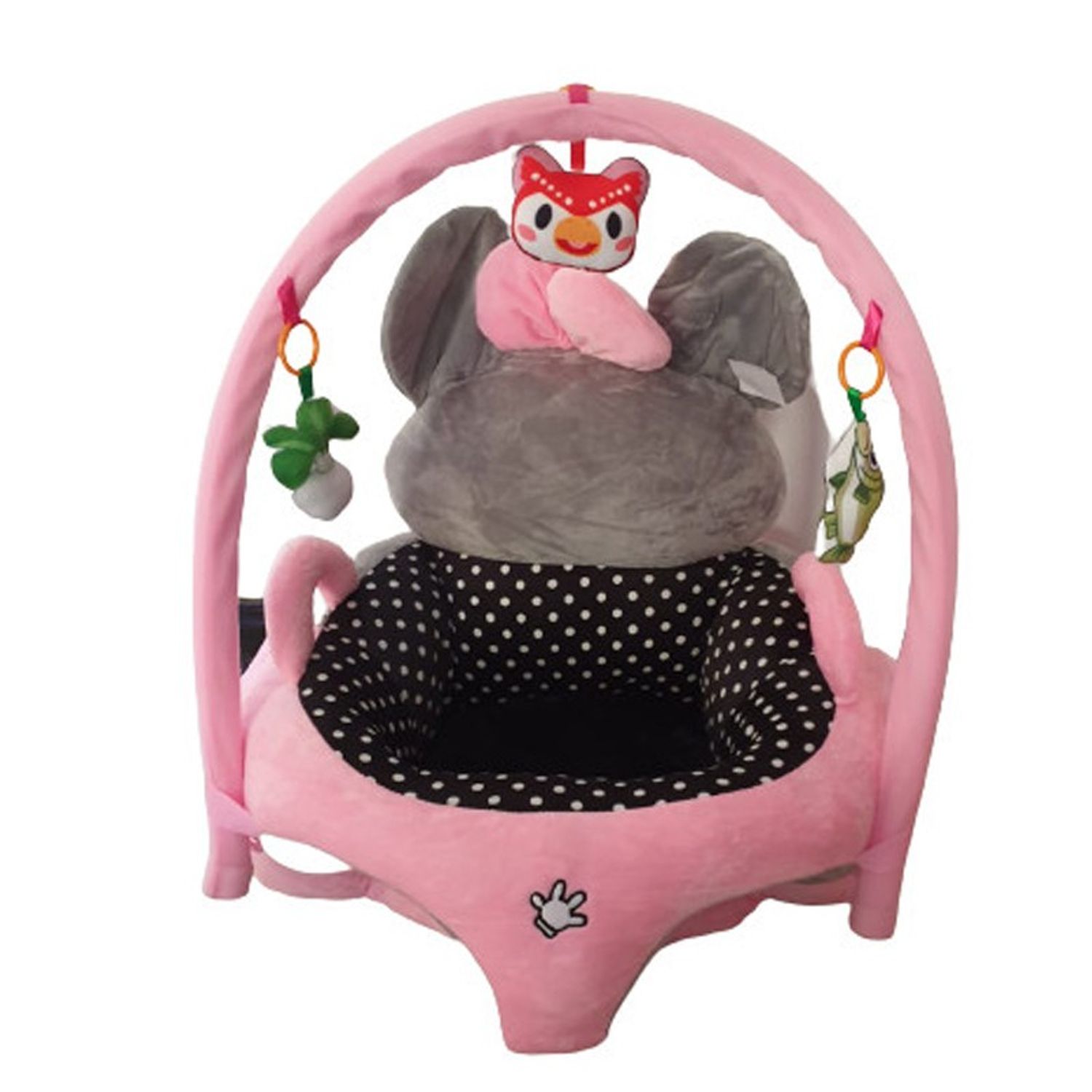 Fotoliu bebe cu spatar si arcada - Minnie Mouse roz, din plus fotografia produsului