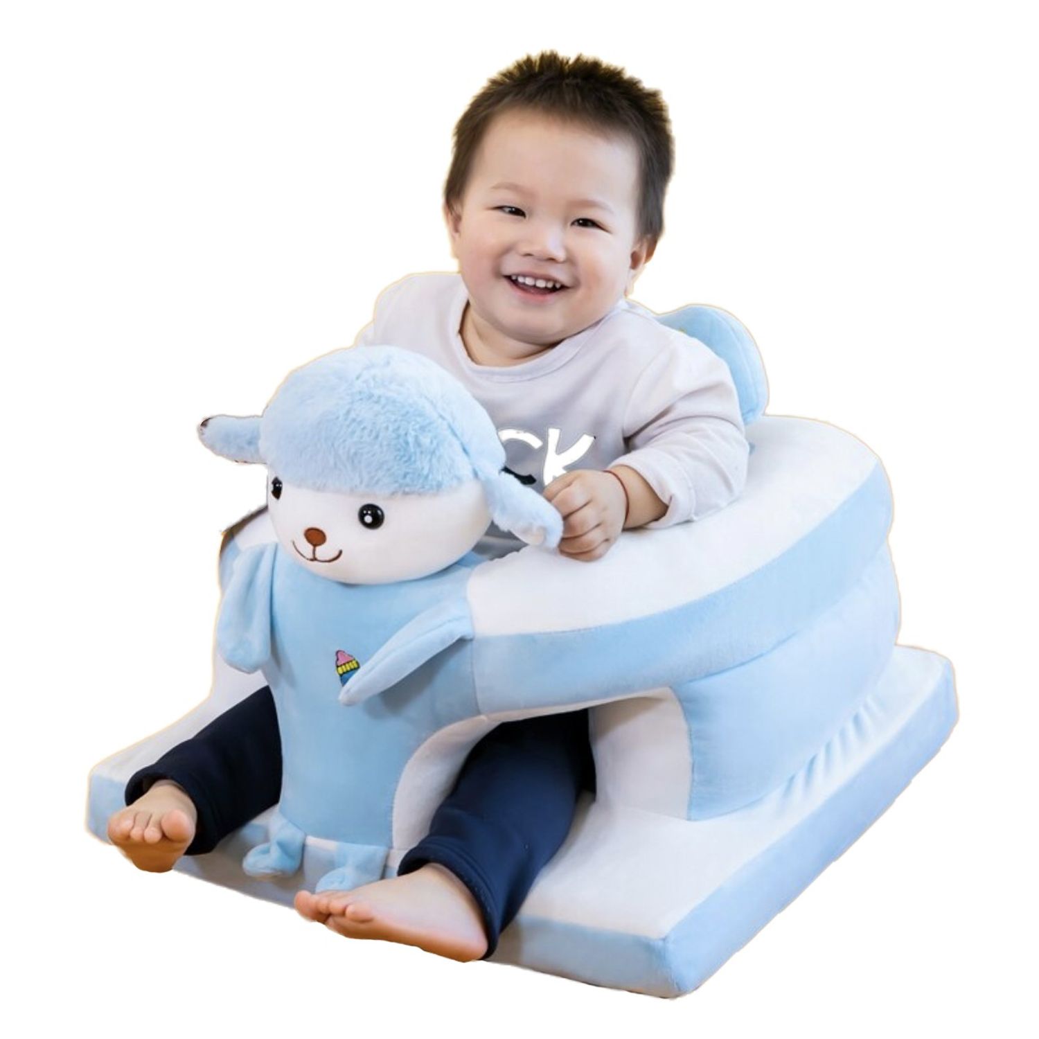 Fotoliu de sustinere bebe, din plus, cu placa de burete - Oita bleu fotografia produsului View 3 L