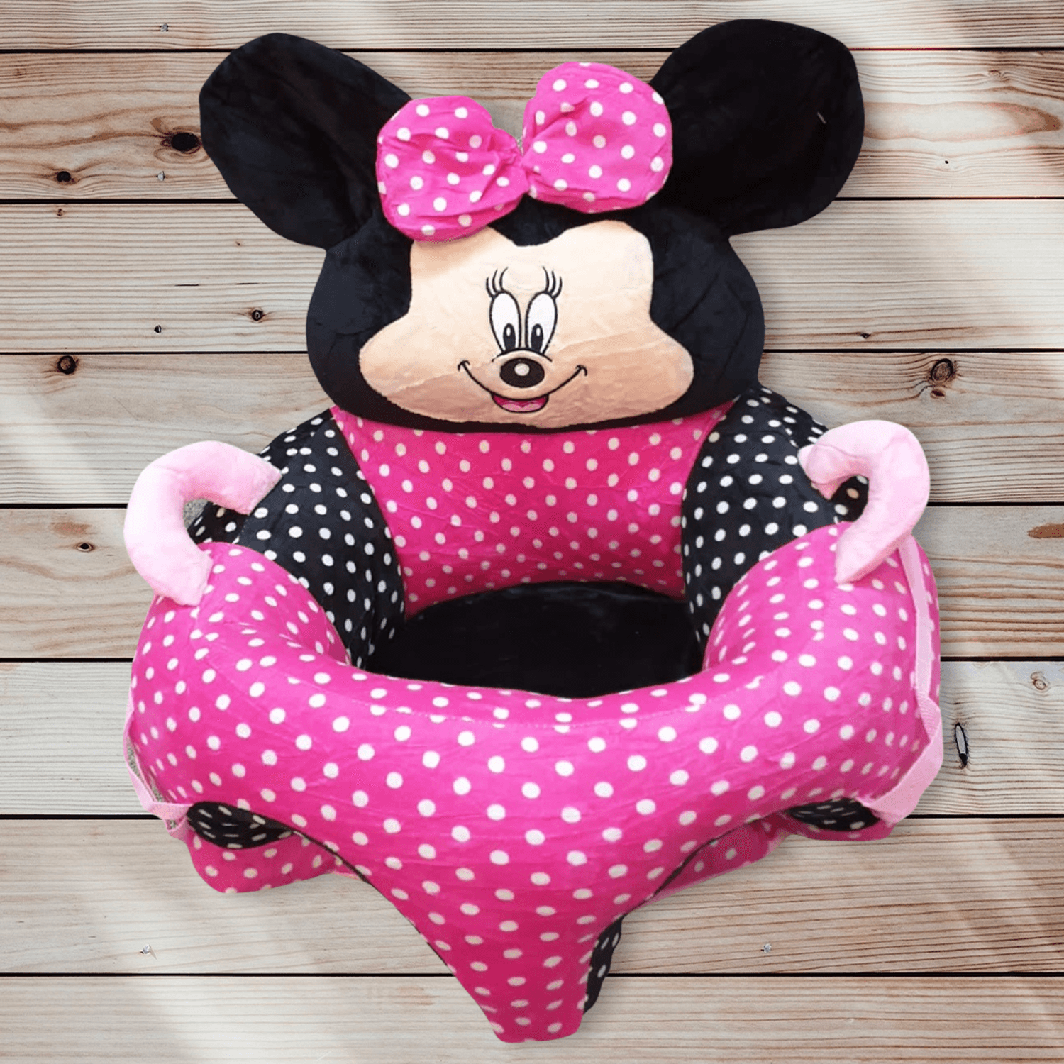Fotoliu bebe cu spatar - Minnie Mouse 3D, roz, din plus fotografia produsului View 2 L