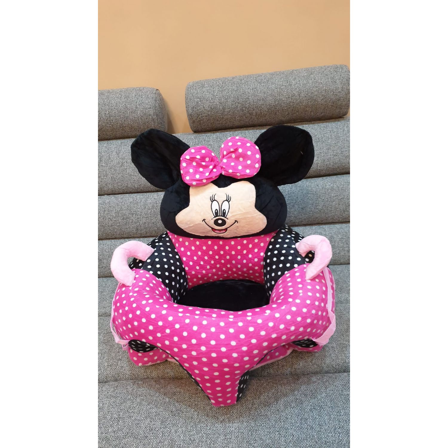 Fotoliu bebe cu spatar - Minnie Mouse 3D, roz, din plus fotografia produsului View 4 L
