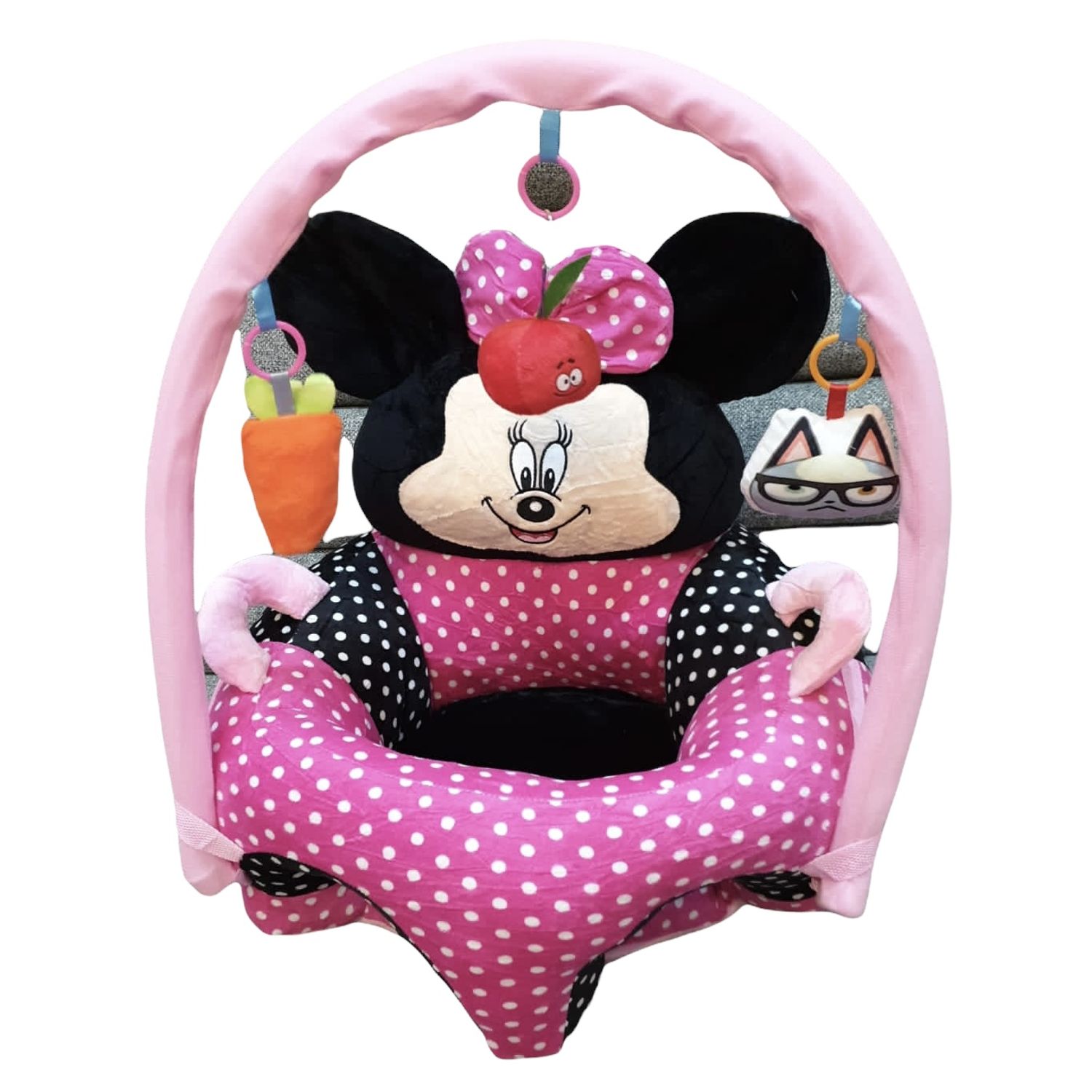 Fotoliu bebe cu spatar si arcada - Minnie Mouse 3D, roz, din plus fotografia produsului