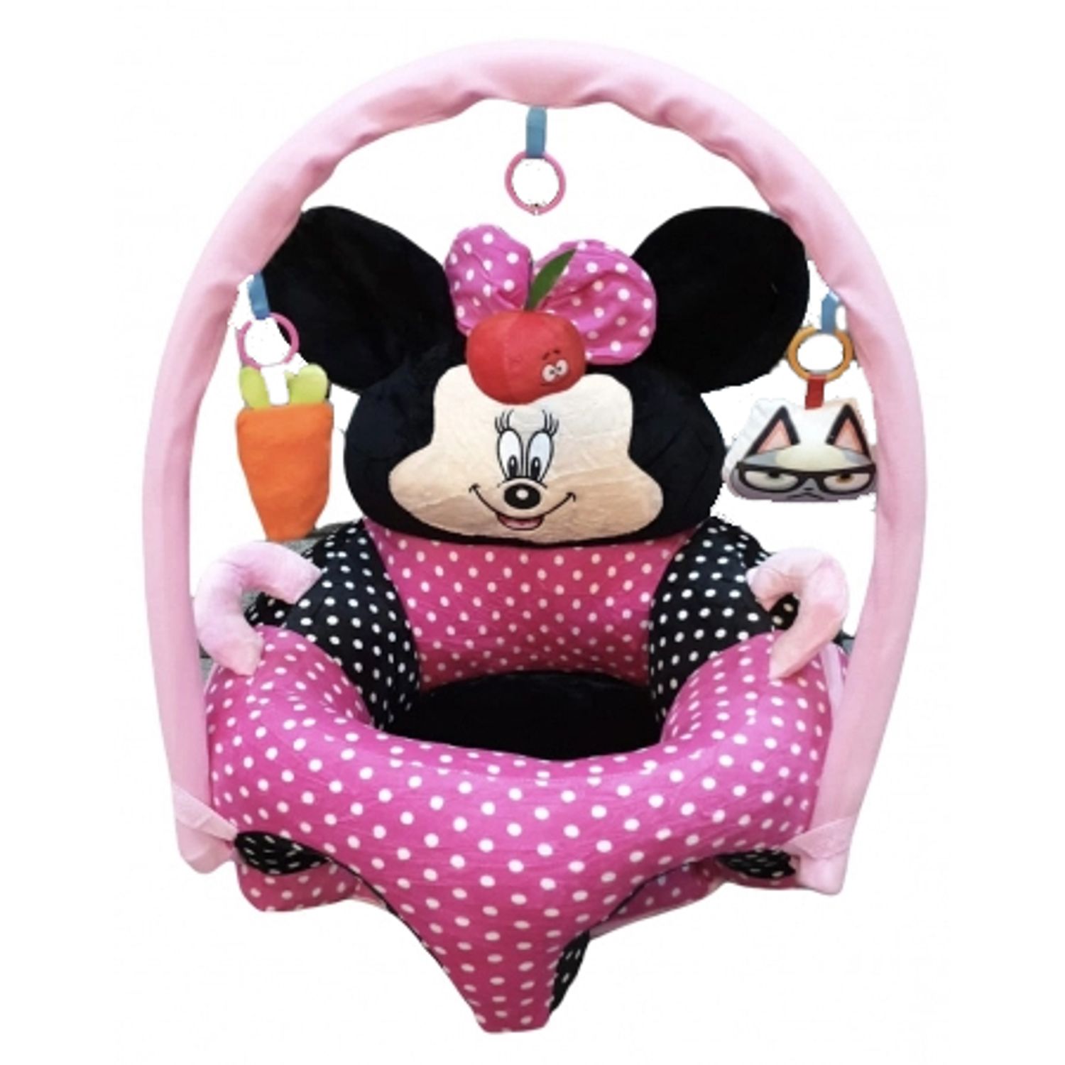 Fotoliu bebe cu spatar si arcada - Minnie Mouse 3D, roz, din plus fotografia produsului View 6 L