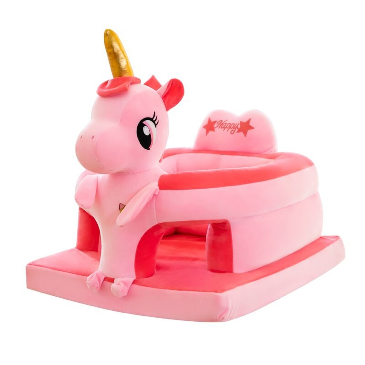 Fotoliu de sustinere bebe, din plus, cu placa de burete - Unicorn roz fotografia produsului View 3 L