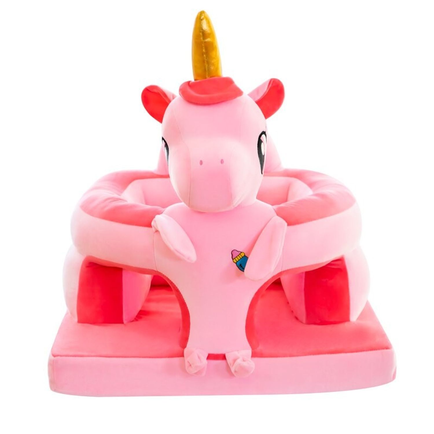 Fotoliu de sustinere bebe, din plus, cu placa de burete - Unicorn roz fotografia produsului View 5 L