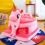Fotoliu de sustinere bebe, din plus, cu placa de burete - Unicorn roz fotografia produsului View 9 S